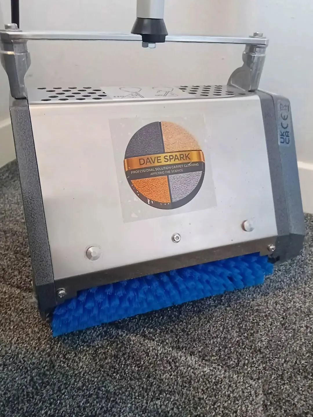 Close-up of Dave Spark's specialist carpet cleaning machine